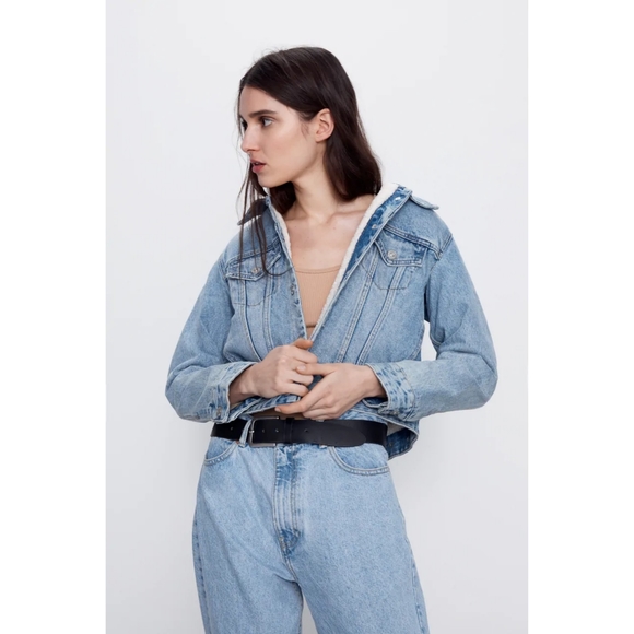 Zara Fleece Lined Denim jacket - Picture 6 of 15